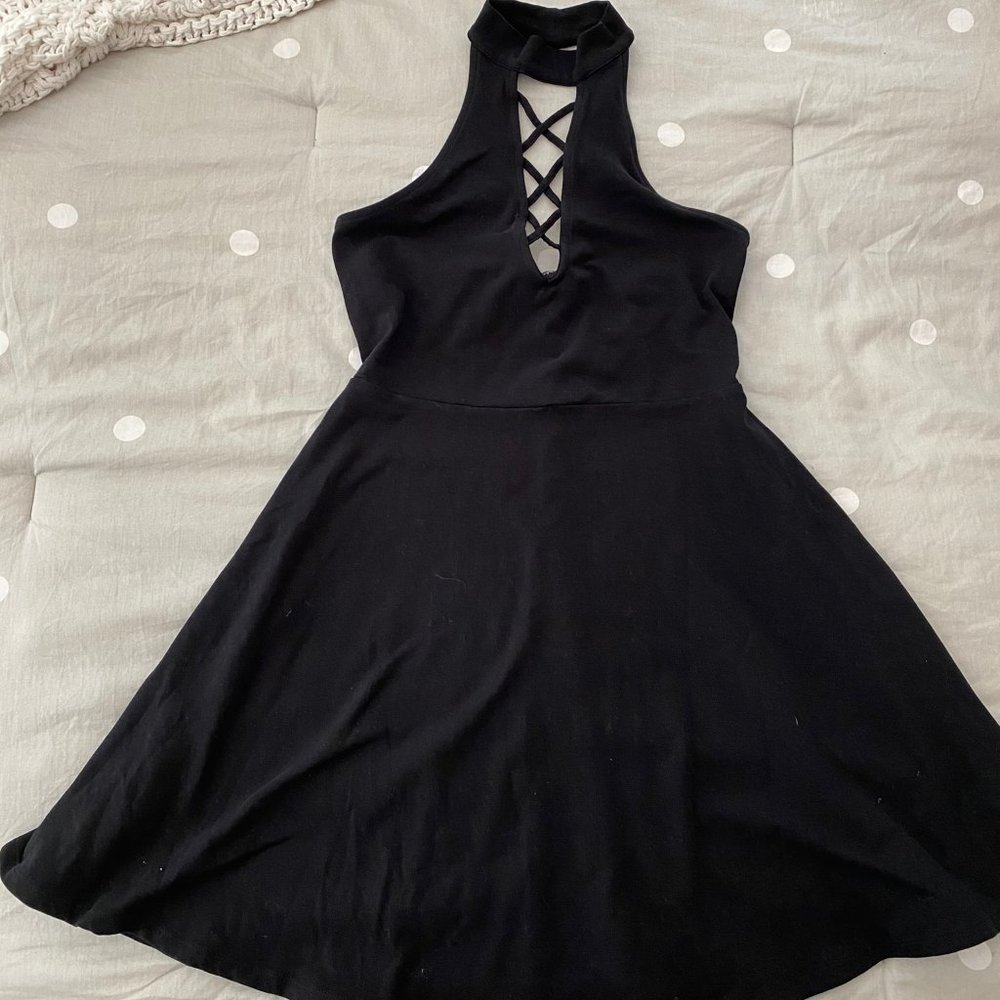 Express Halter Black Dress